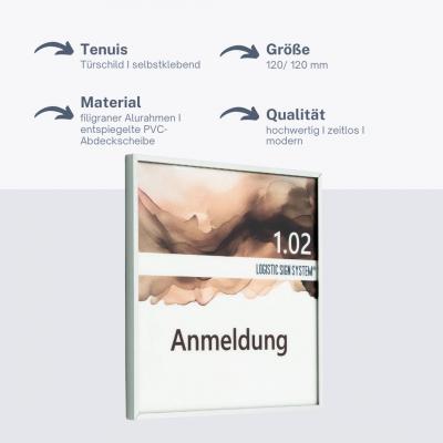 Tuerschild Tenuis 120 mm  Aluminium Acryl